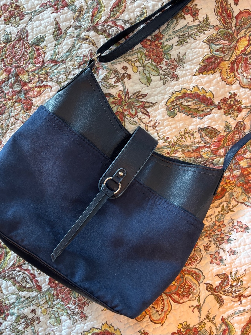 Y2K style navy blue shoulder bag